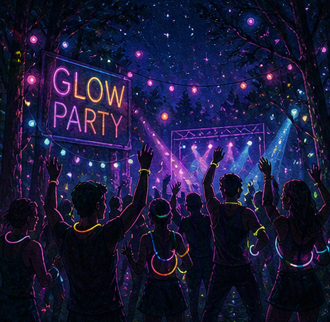Outdoor Glow Party under the lights