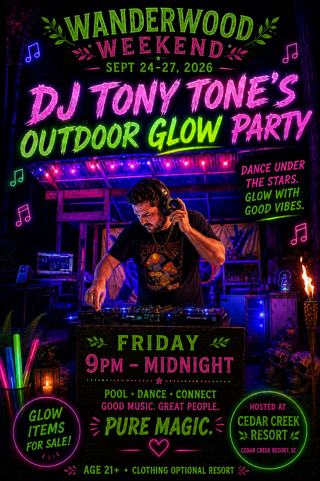 DJ Tony Tone's Outdoor Glow Party poster